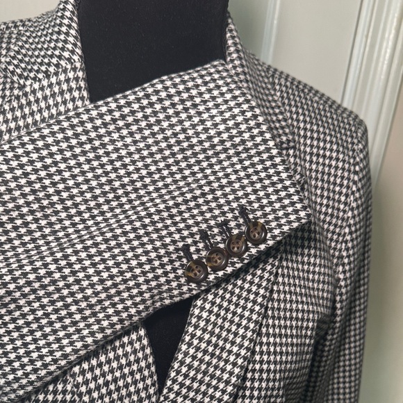 Women's Ann Taylor NWT Black and White Houndstooth Blazer Size 10P - Picture 5 of 12